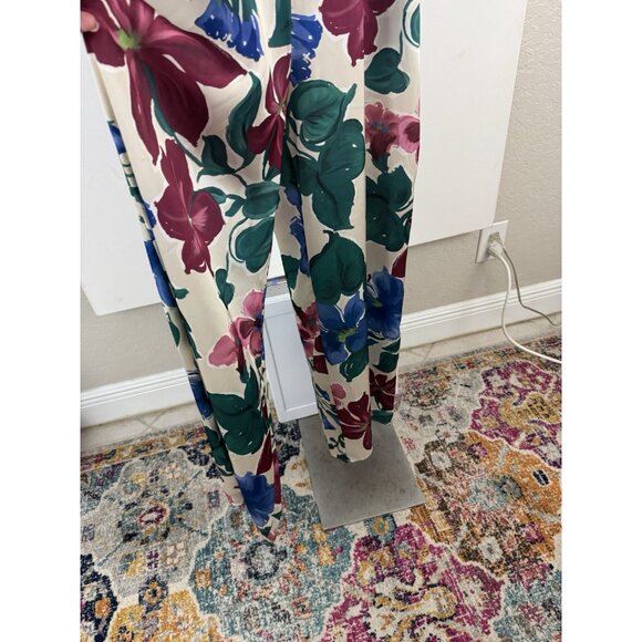 ZARA Floral Print Sleeveless Blousen Wide Leg Keyhole Back Jumpsuit Sz XL - Picture 4 of 7